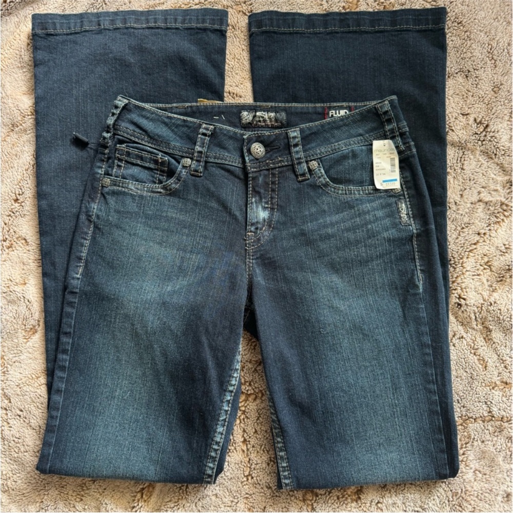 Silver Jeans Dark Blue Flare & Wide Leg Women Jeans
